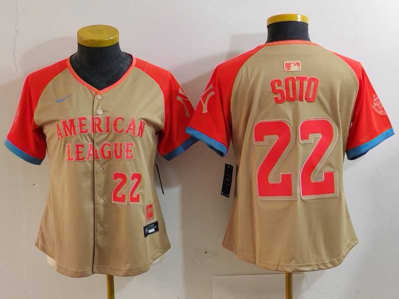 Womens New York Yankees #22 Juan Soto Number Cream 2024 All Star Limited Stitched Jersey->2024 mlb all-star->MLB Jersey